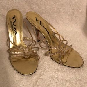 Gold Nina heels